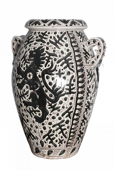 Cantagalli jar with sapphire decoration, early 20th century