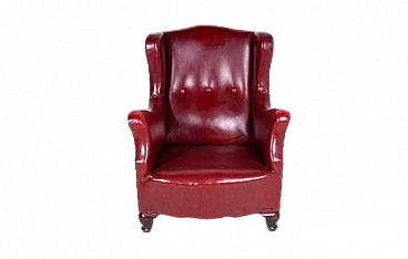 Burgundy leather armchair