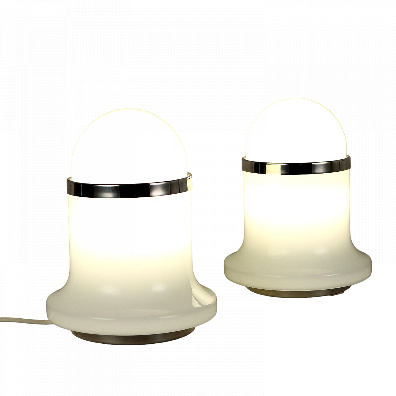 Pair of table lamps in glass & metal by Goffredo Reggiani, 1960s 6