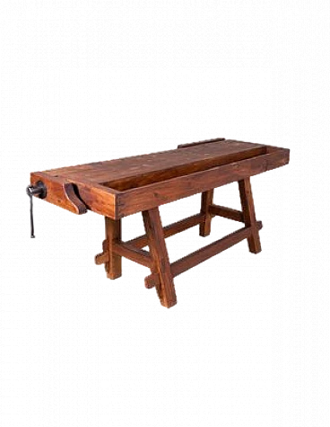 Solid wood and cast iron carpenter's bench