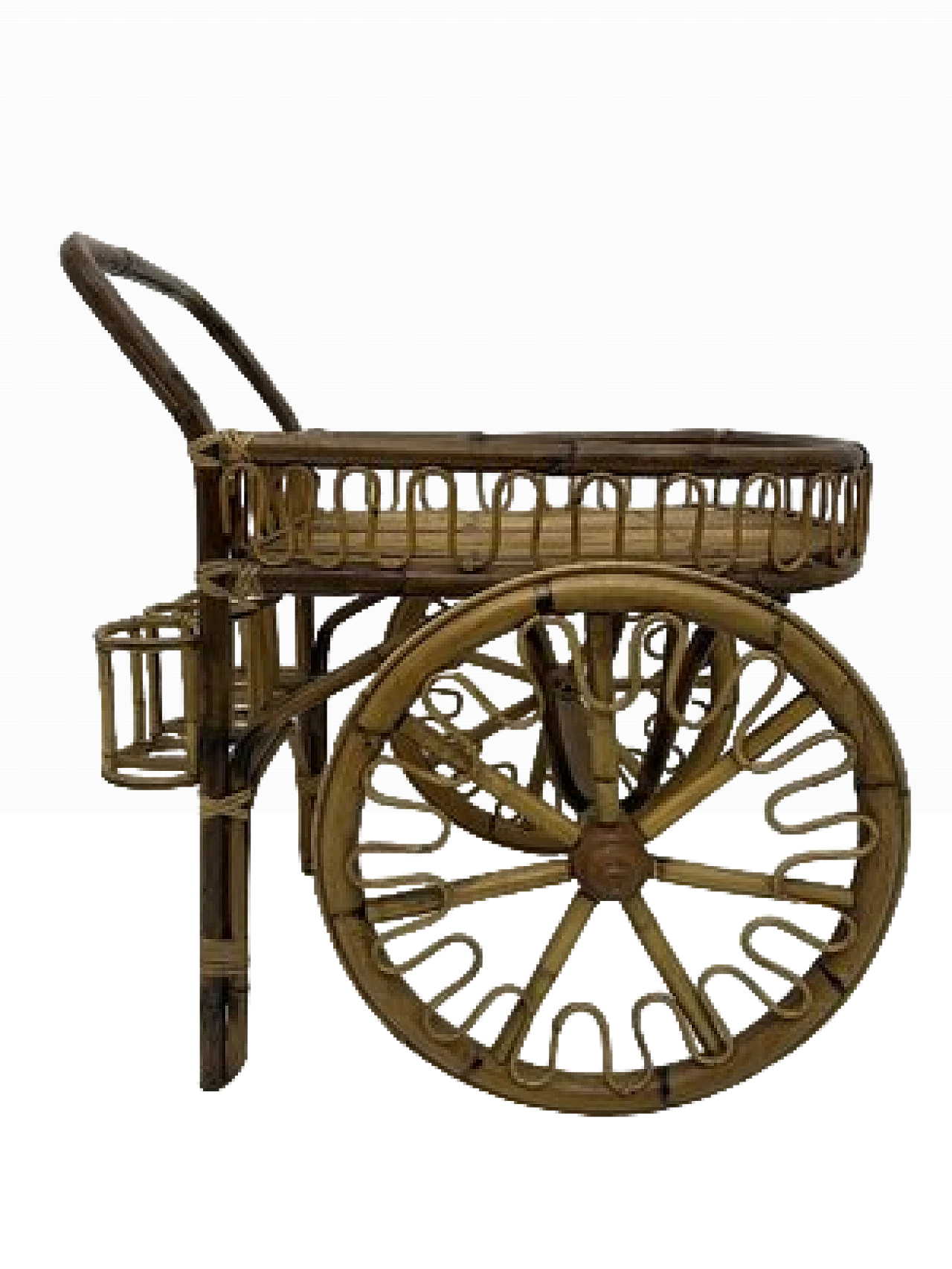 Riviera cart in bamboo and wicker, 1950s 17