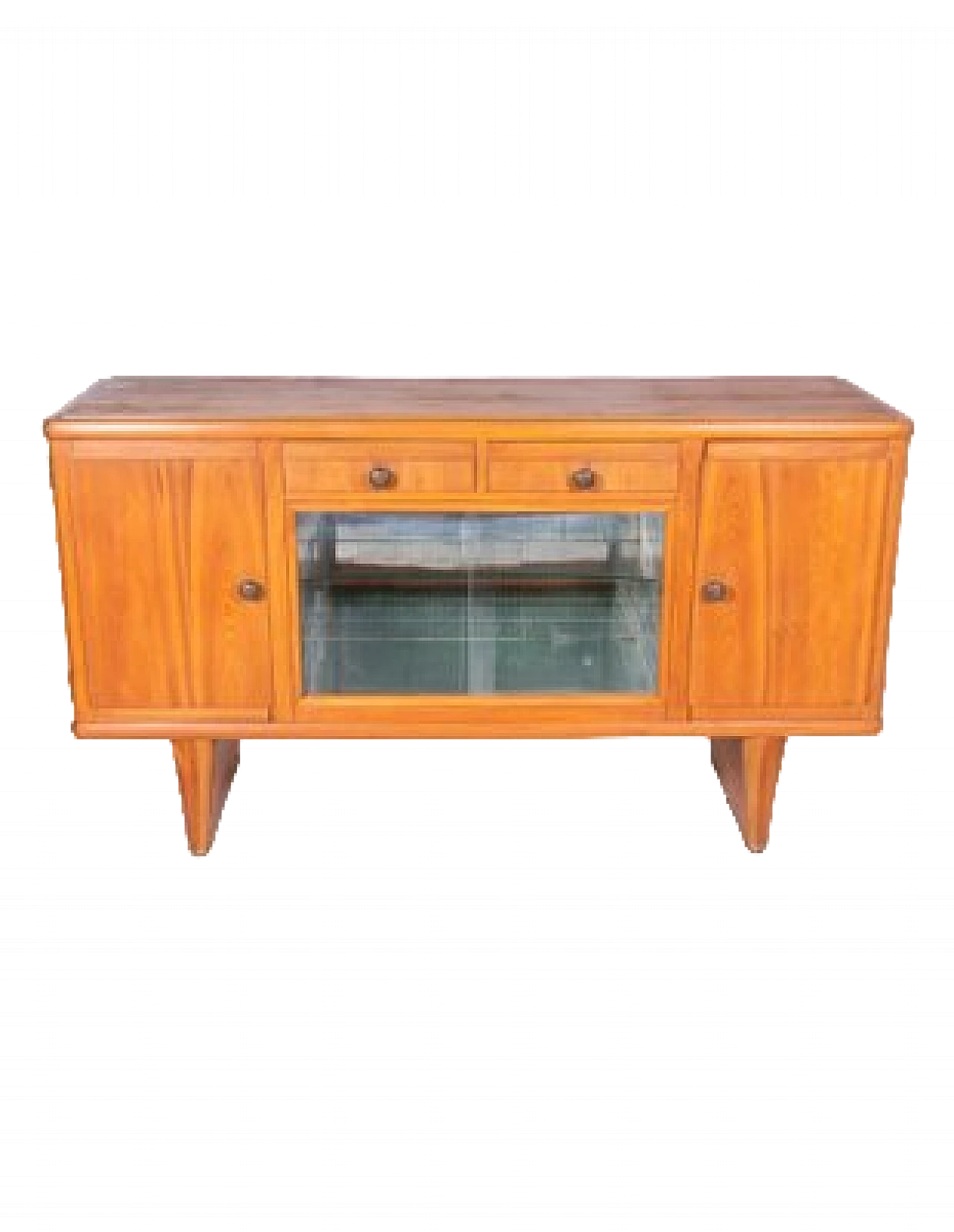 Wood bar cabinet with central glass doors, 1950s 11