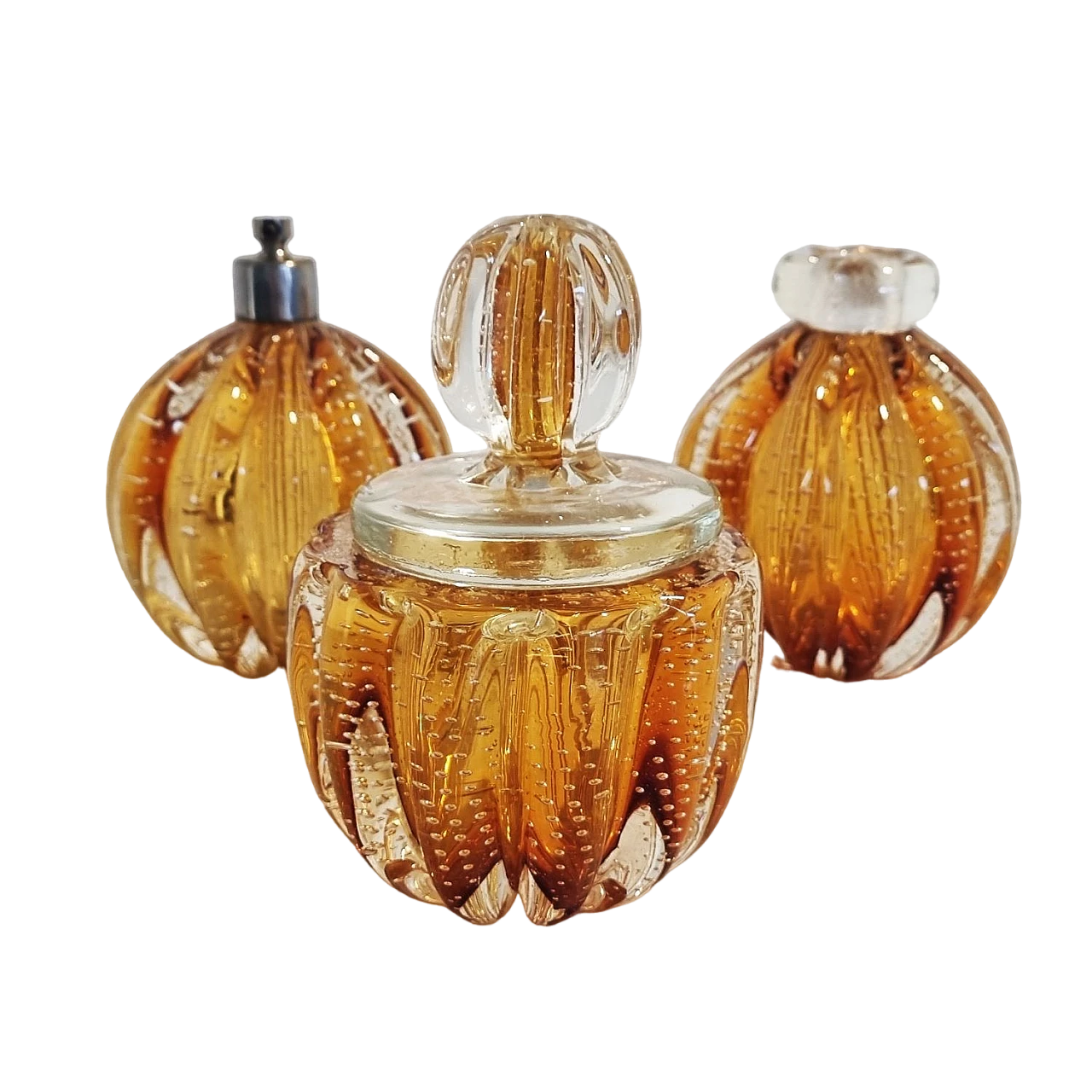 3 Murano glass perfume holders attributed to Barovier, 1960s 4