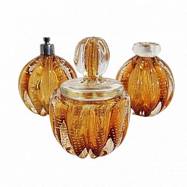 3 Murano glass perfume holders attributed to Barovier, 1960s