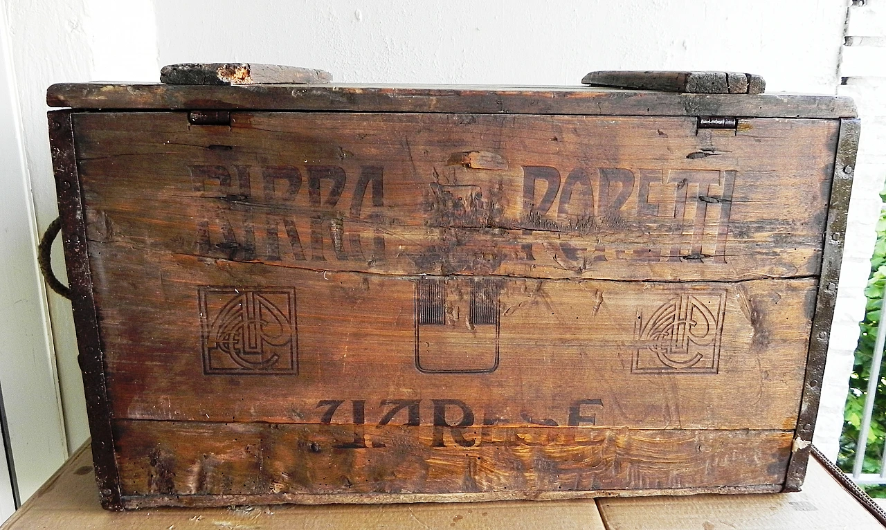 Poretti beer trunk in solid oak wood, 1912 14