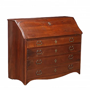 Chest of drawers with flap desk in chestnut & poplar, 18th century
