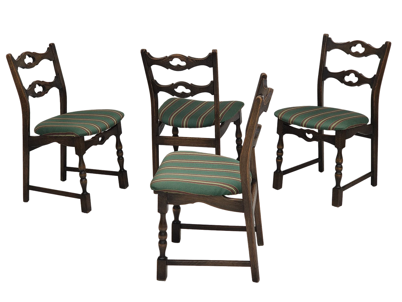 4 Danish oak dining chairs, 1970s 17