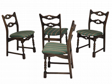 4 Danish oak dining chairs, 1970s