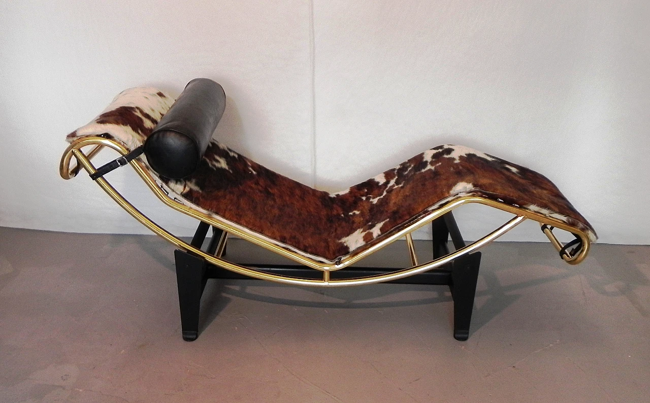 Metal and leather chaise longue by Pierre Cardin, 1980s 2
