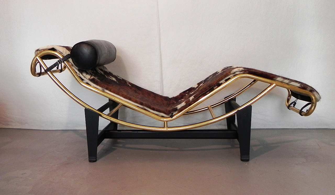 Metal and leather chaise longue by Pierre Cardin, 1980s 3