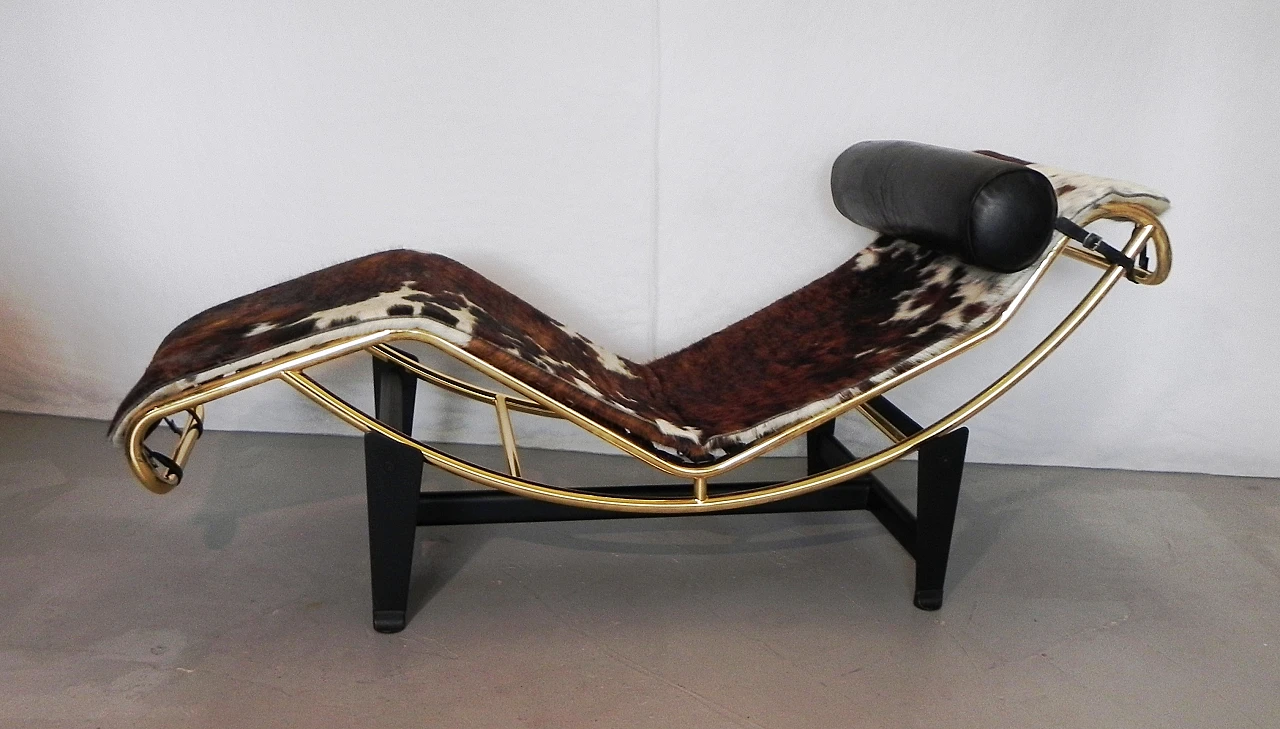Metal and leather chaise longue by Pierre Cardin, 1980s 8