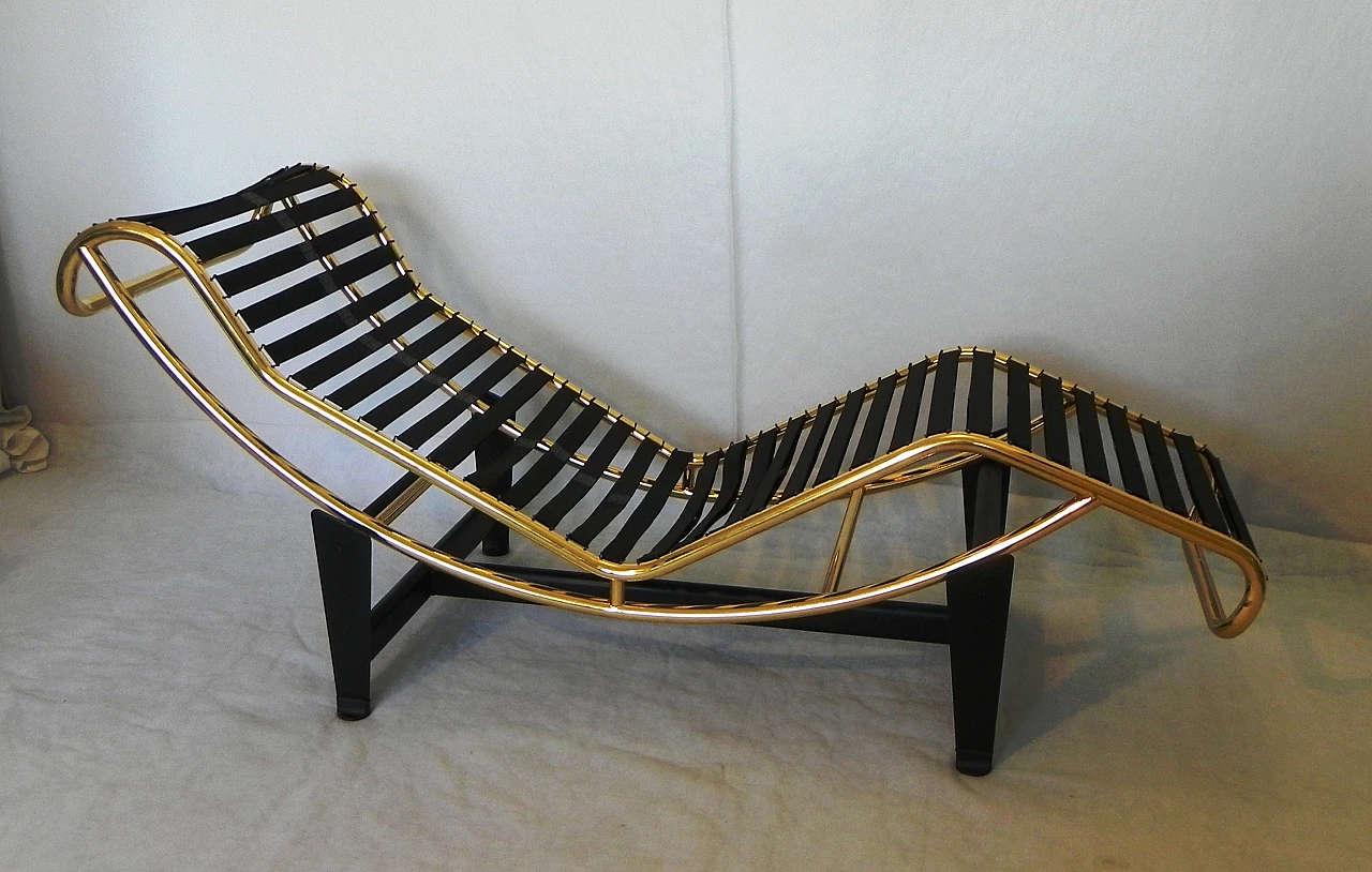 Metal and leather chaise longue by Pierre Cardin, 1980s 16