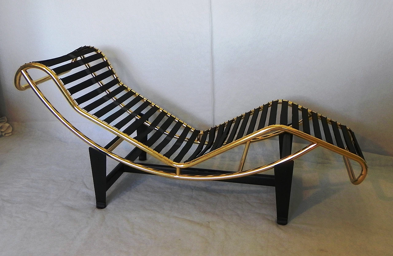 Metal and leather chaise longue by Pierre Cardin, 1980s 17