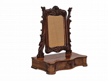 Danish cherrywood mirror with jewellery drawer, 1920s