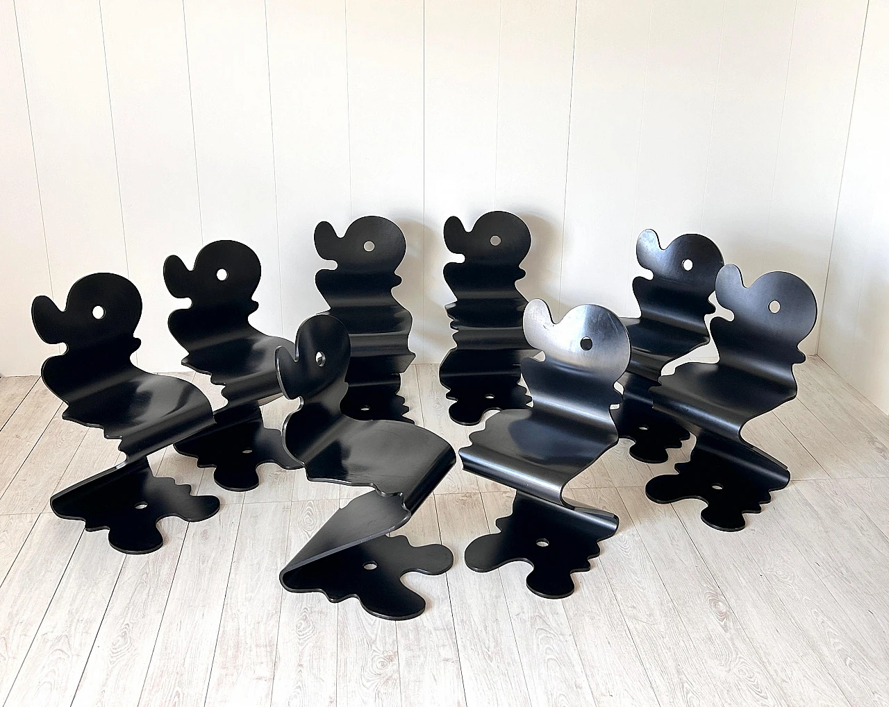 Sedia Pantonic 5000 nera di Verner Panton per Studio Hag, 1992 7