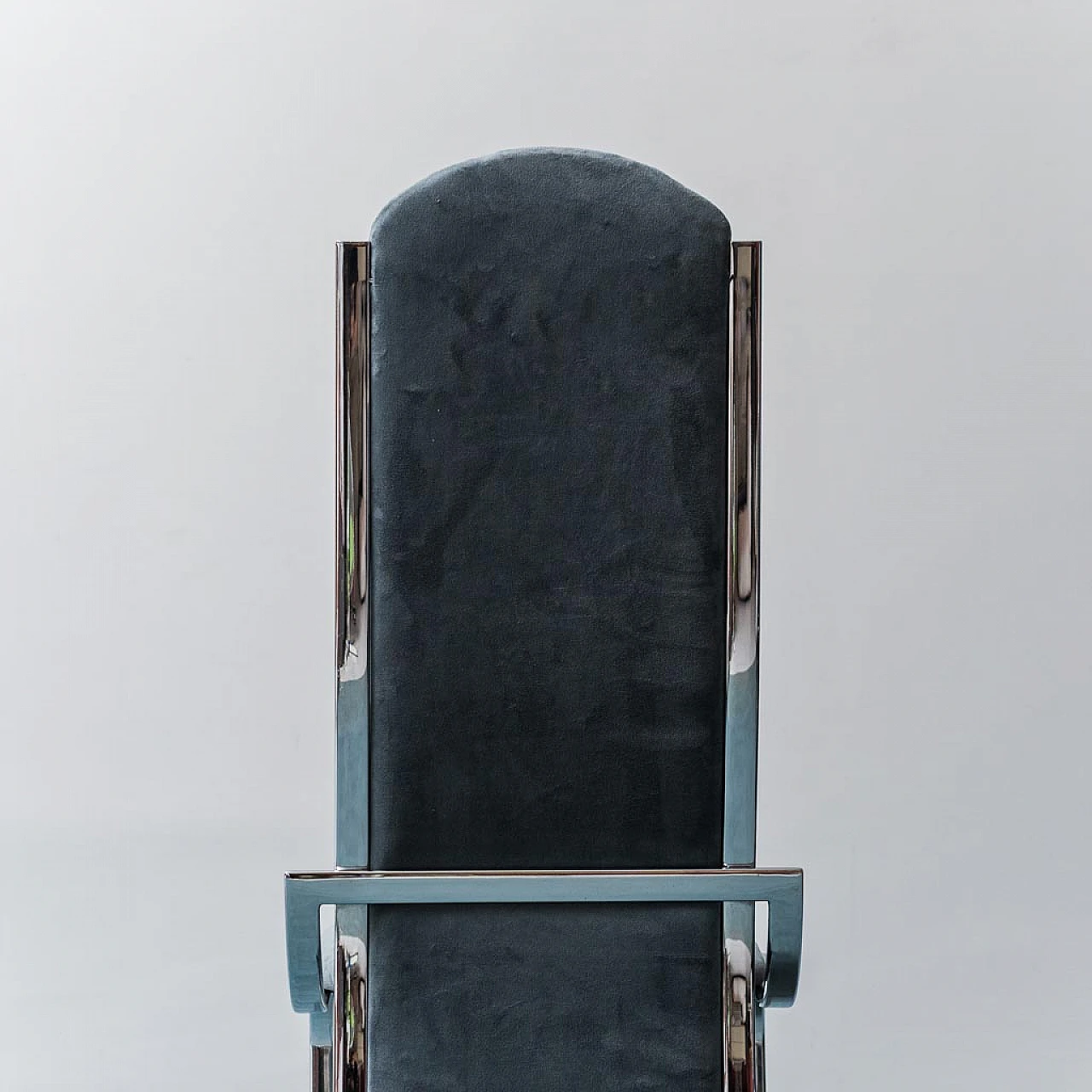 4 Chairs in metal and velvet, 1970s 11