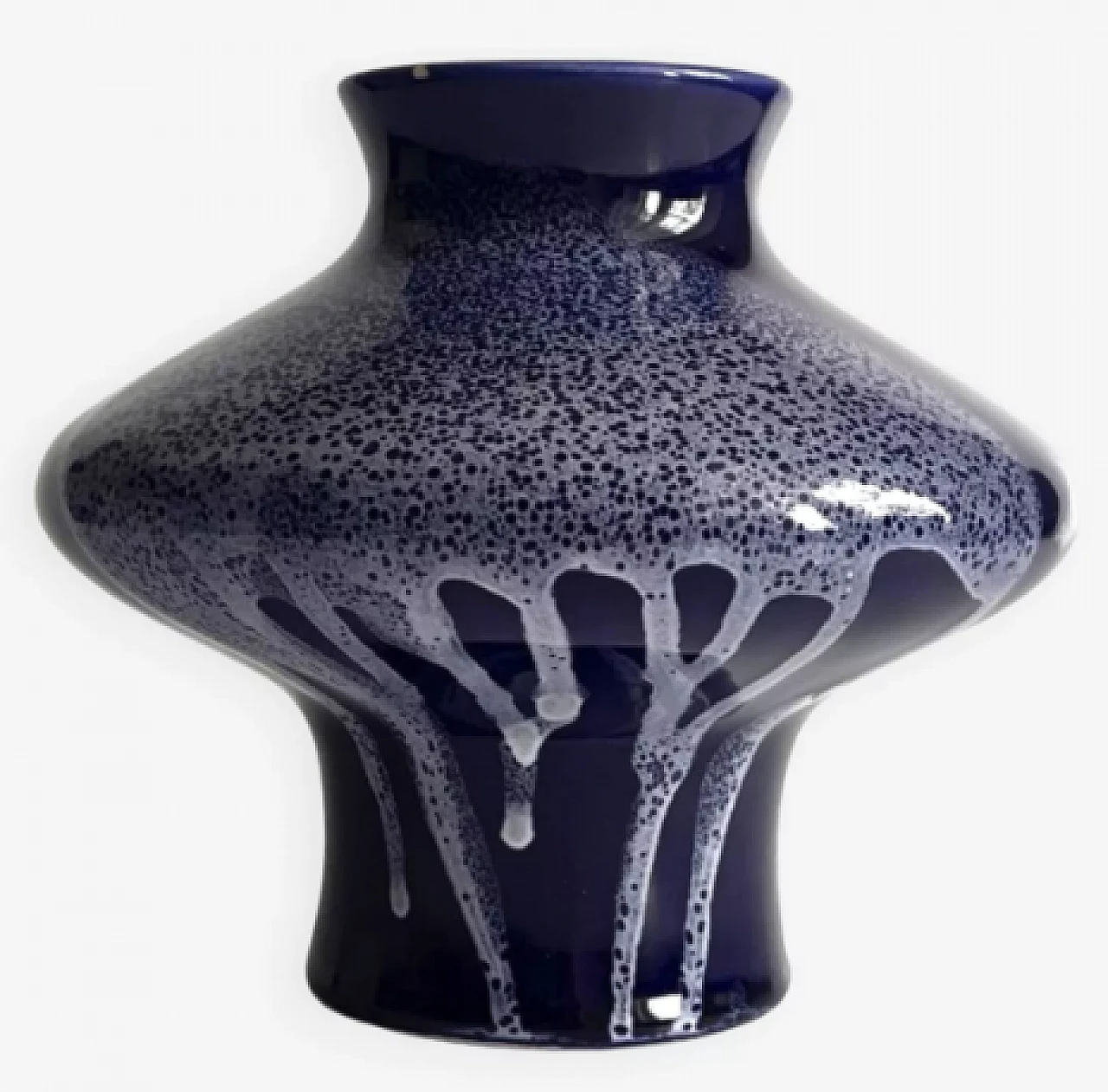 Cobalt blue ceramic 6091 vase by Keramika Kravsko, 1970s 1