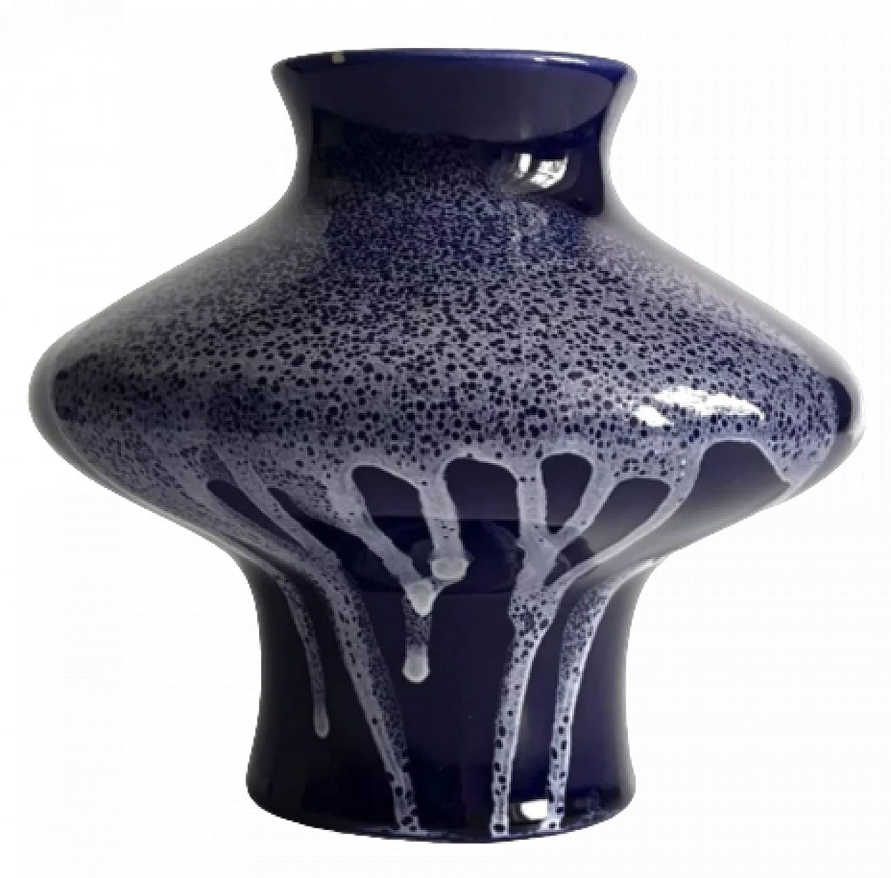 Cobalt blue ceramic 6091 vase by Keramika Kravsko, 1970s 2