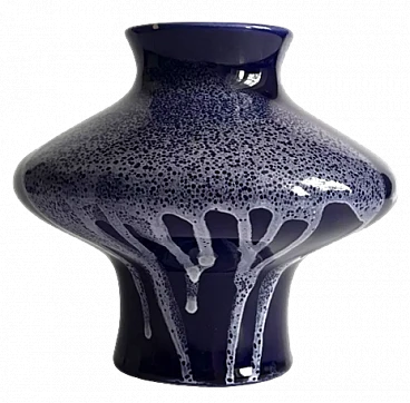 Cobalt blue ceramic 6091 vase by Keramika Kravsko, 1970s