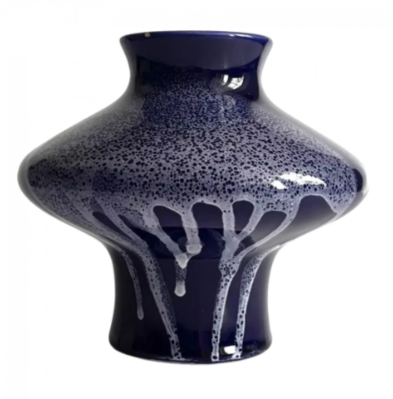 Cobalt blue ceramic 6091 vase by Keramika Kravsko, 1970s 3