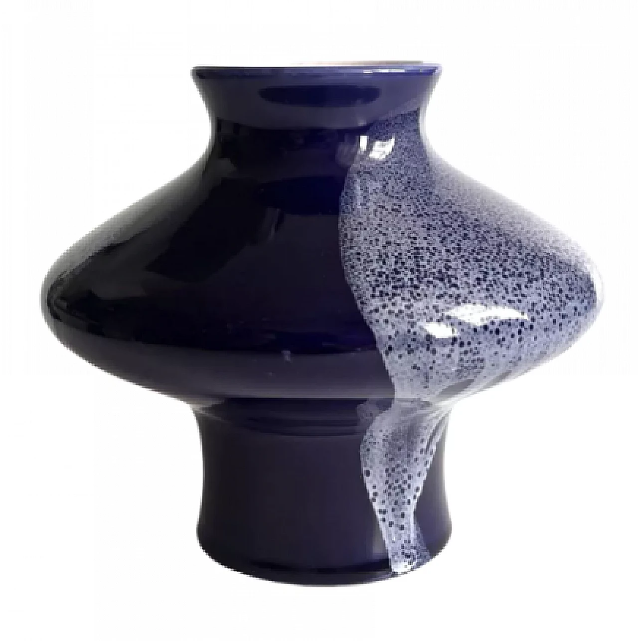 Cobalt blue ceramic 6091 vase by Keramika Kravsko, 1970s 4