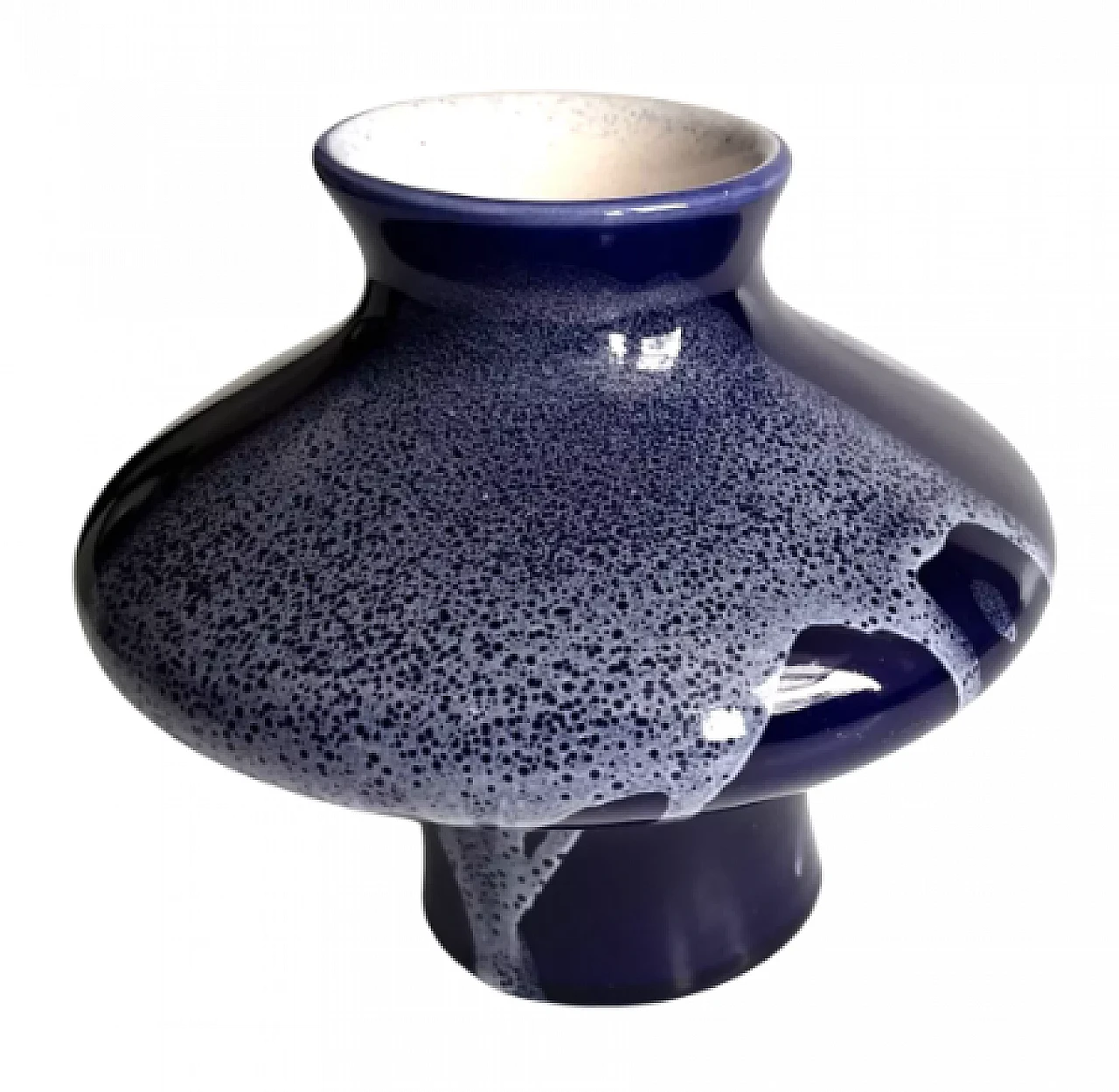 Cobalt blue ceramic 6091 vase by Keramika Kravsko, 1970s 6