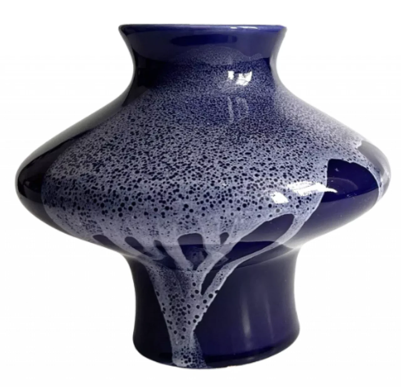 Cobalt blue ceramic 6091 vase by Keramika Kravsko, 1970s 7