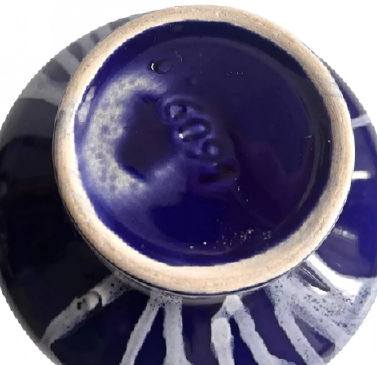 Cobalt blue ceramic 6091 vase by Keramika Kravsko, 1970s 8