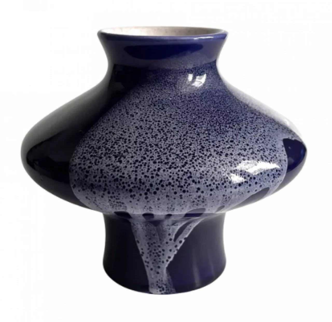 Cobalt blue ceramic 6091 vase by Keramika Kravsko, 1970s 10