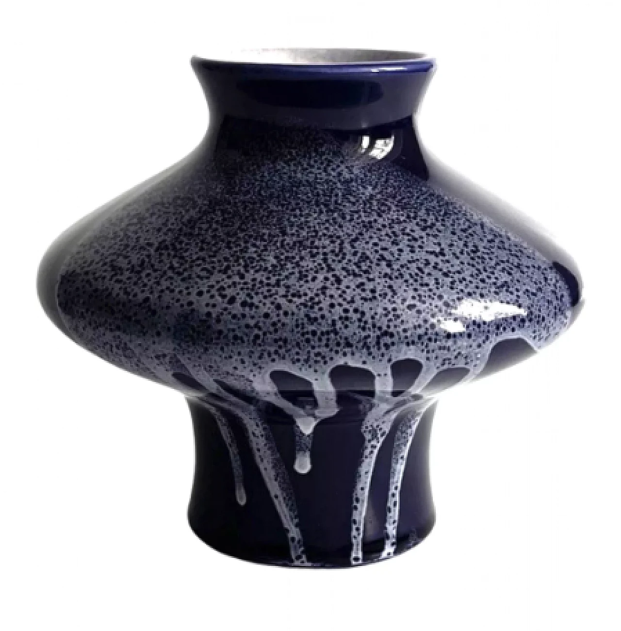 Cobalt blue ceramic 6091 vase by Keramika Kravsko, 1970s 11