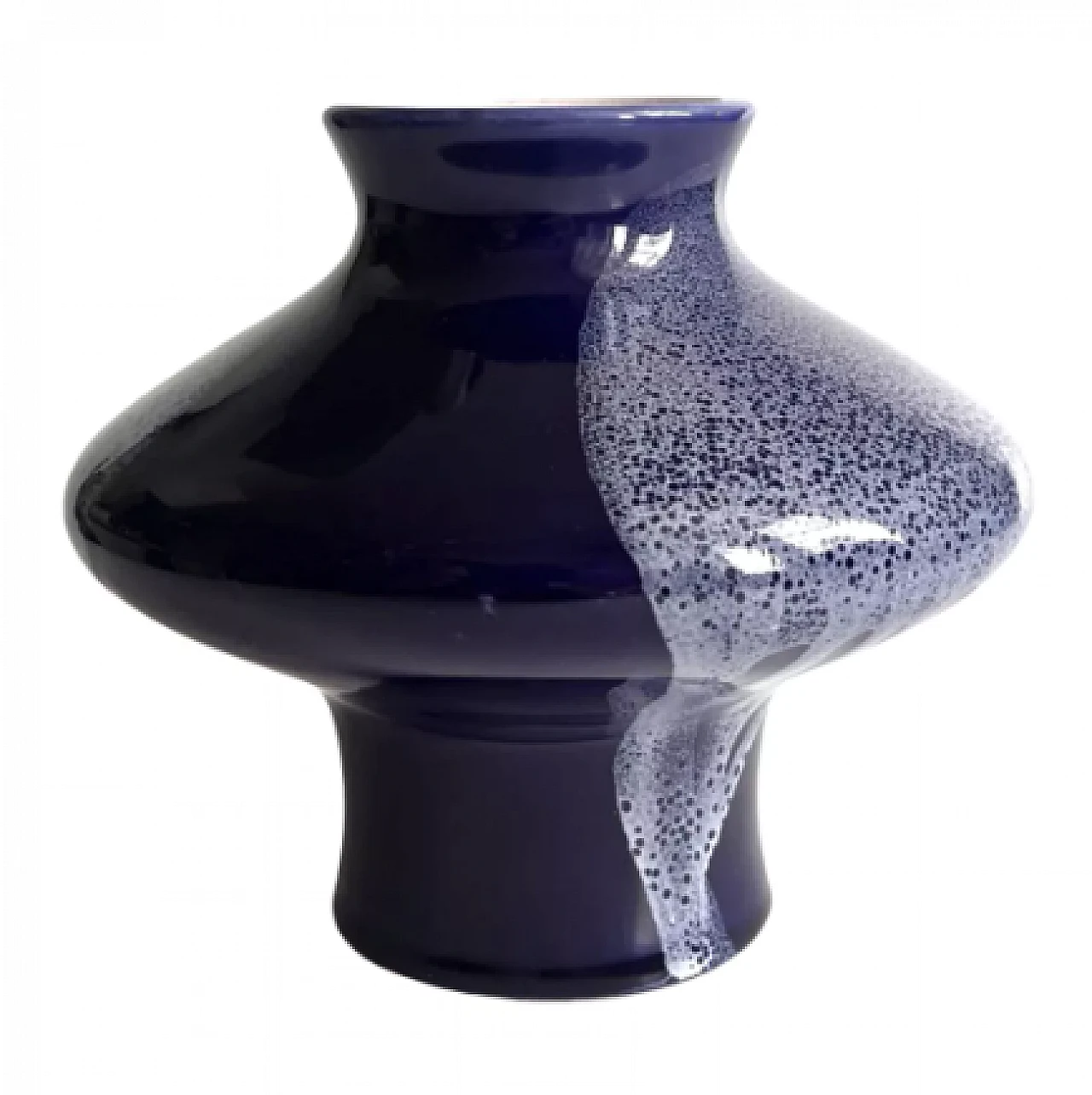 Cobalt blue ceramic 6091 vase by Keramika Kravsko, 1970s 14