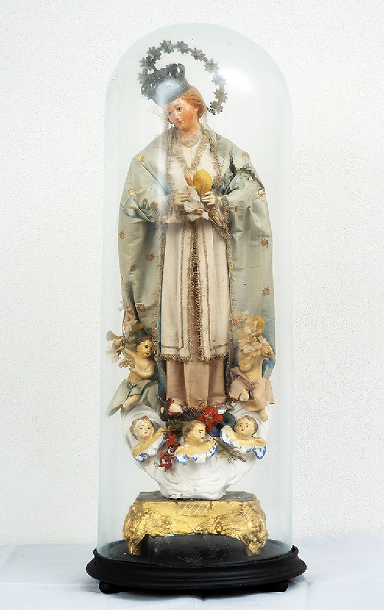 Madonna, terracotta, wood and fabric sculpture, early 20th century 1