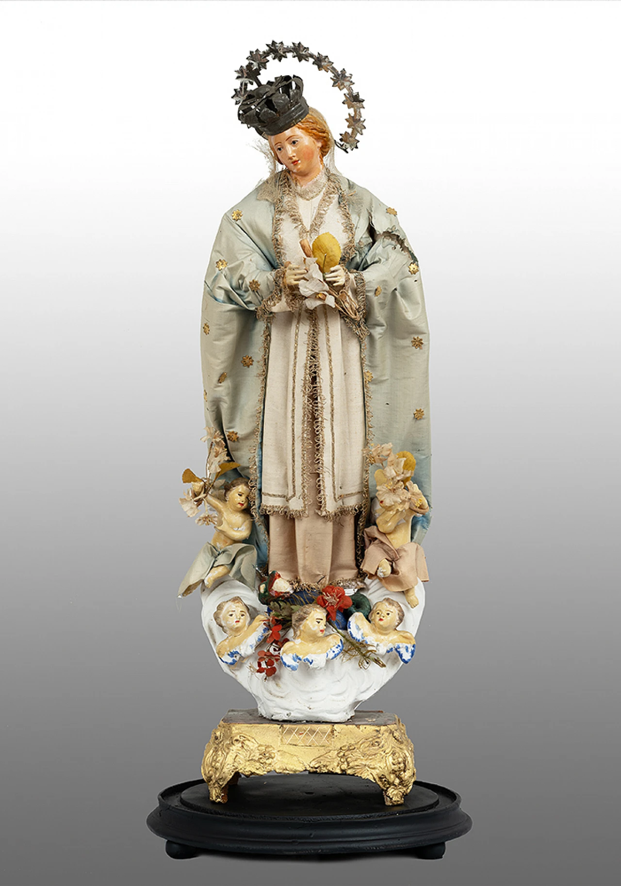 Madonna, terracotta, wood and fabric sculpture, early 20th century 2