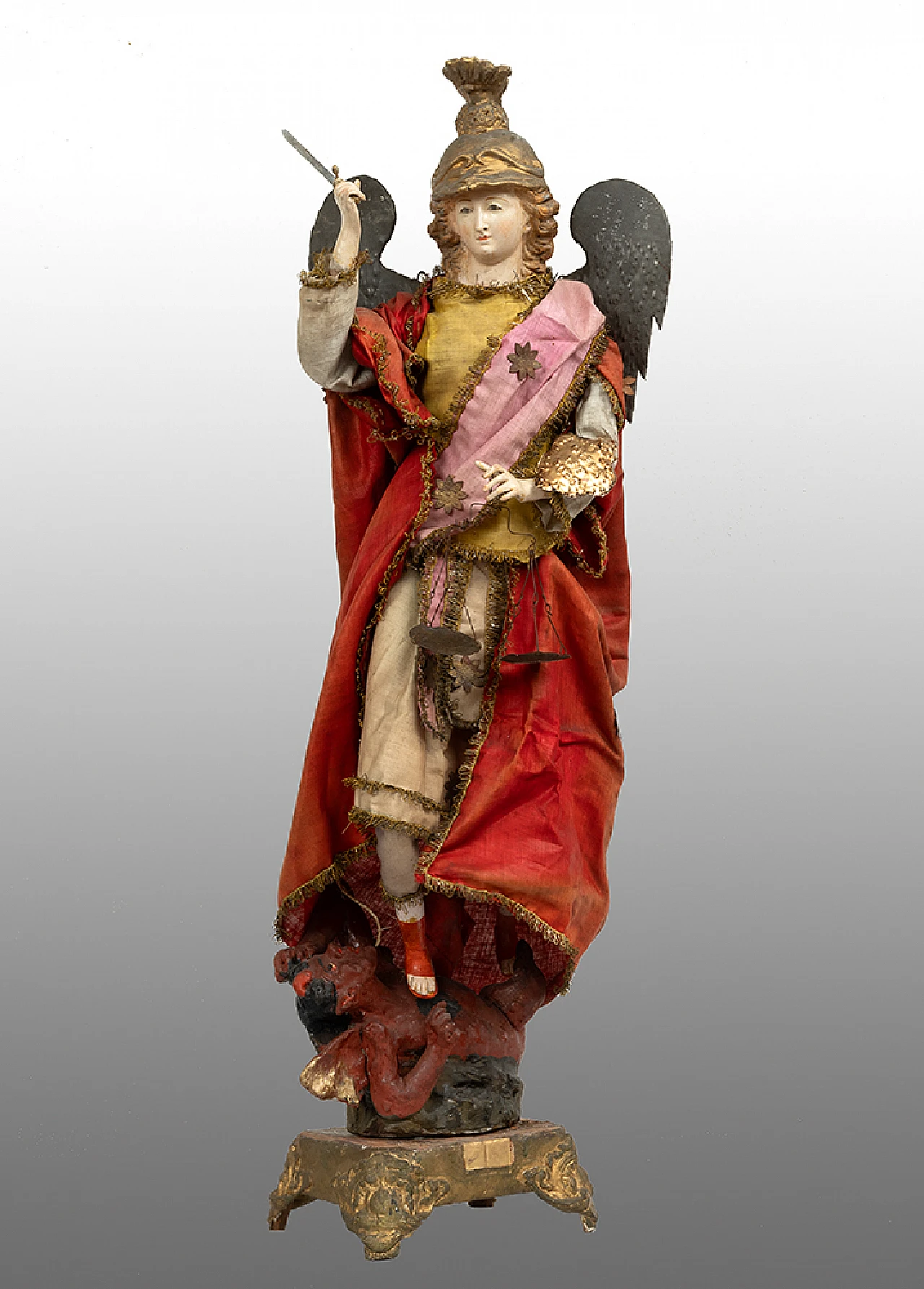 Neapolitan sculpture depicting The Archangel Michael, 20th century 1