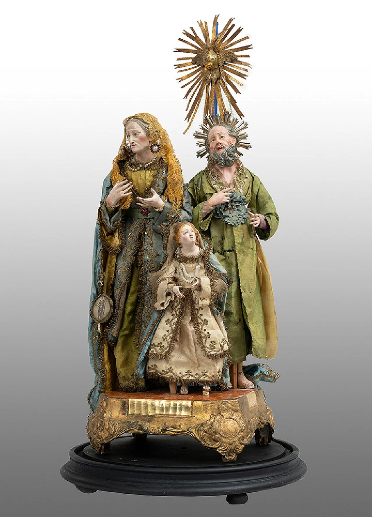 Sculptures of St. Anne, St. Joachim and the Madonna child,19th century 2