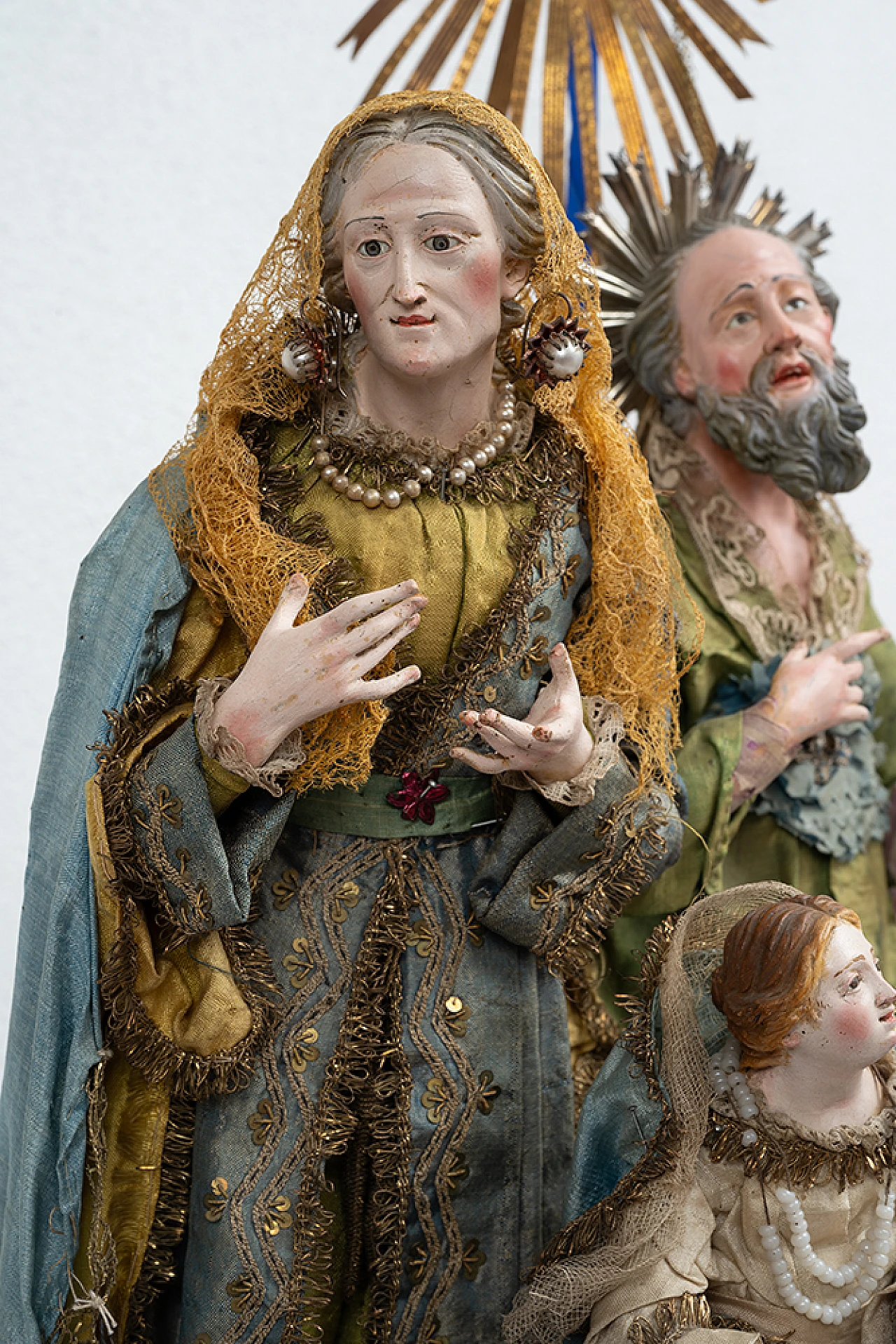 Sculptures of St. Anne, St. Joachim and the Madonna child,19th century 4