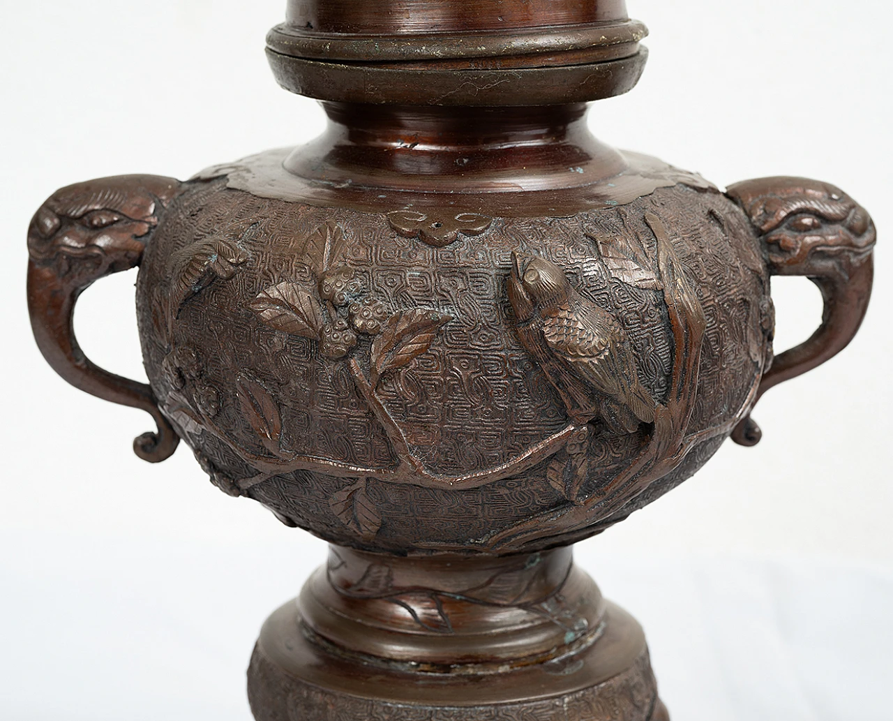 Pair of patinated bronze smoke burners, mid-19th century 2