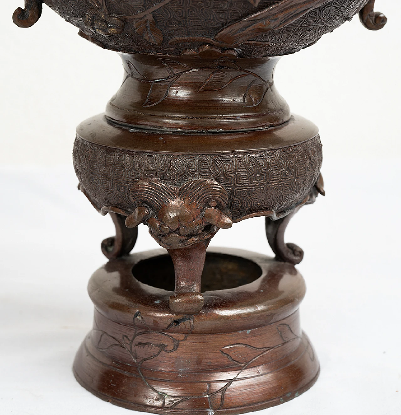 Pair of patinated bronze smoke burners, mid-19th century 4