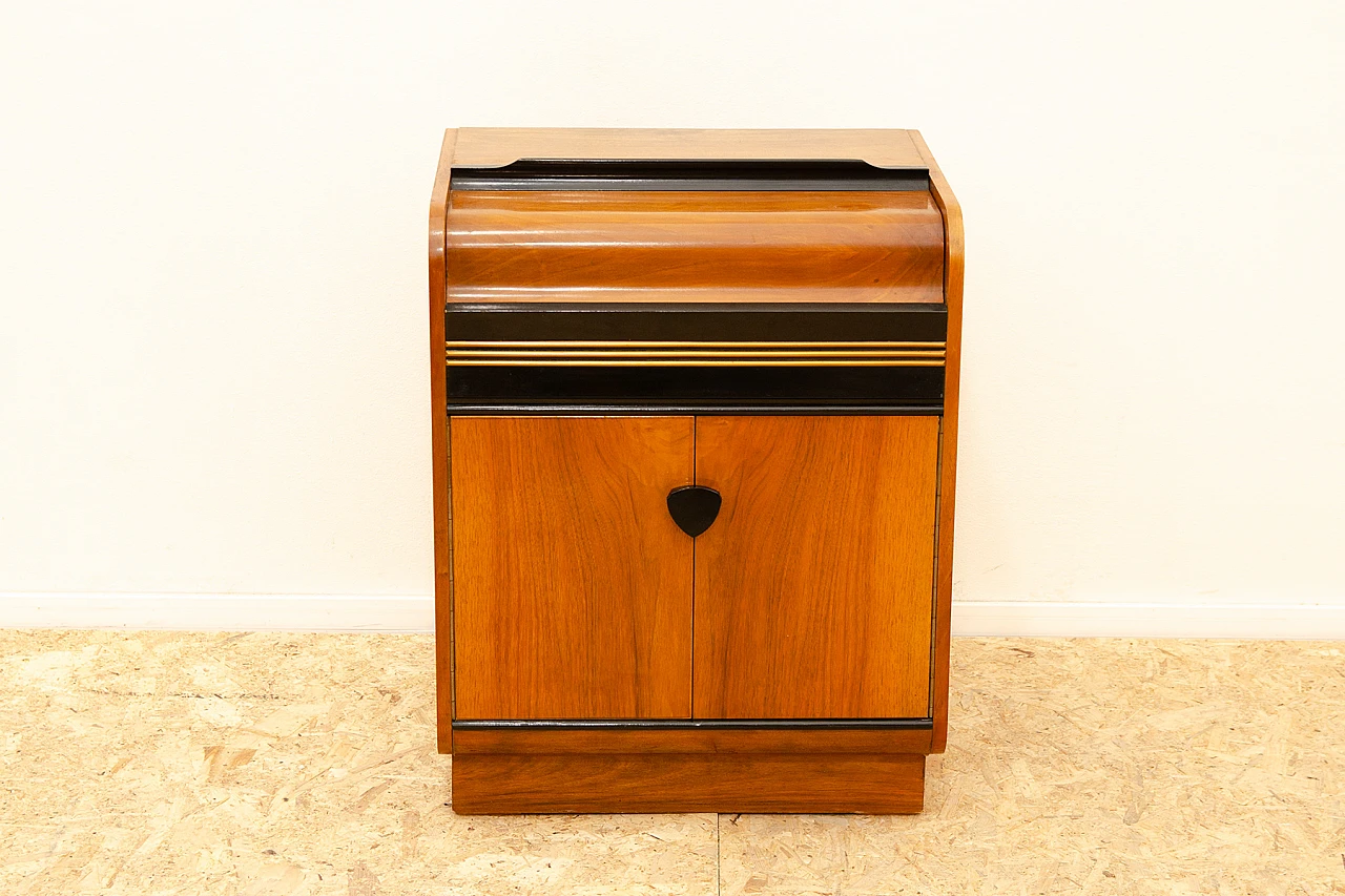 Czechoslovakian walnut cabinet with record player and radio, 1950s 2