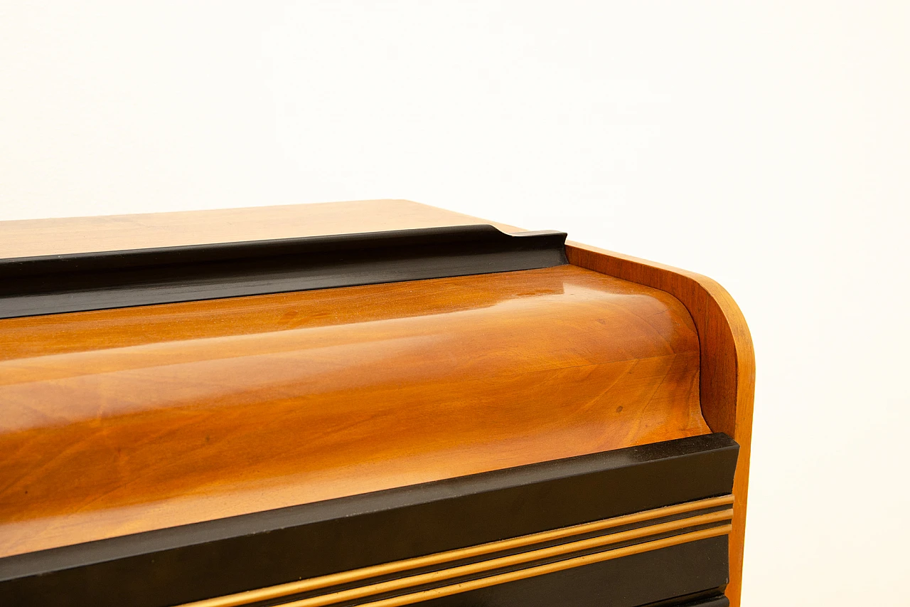 Czechoslovakian walnut cabinet with record player and radio, 1950s 6