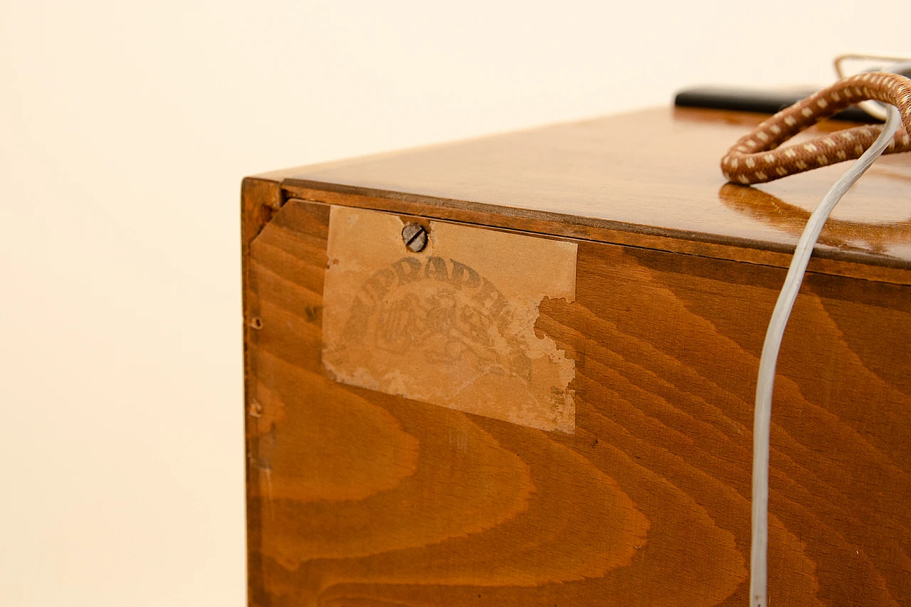 Czechoslovakian walnut cabinet with record player and radio, 1950s 19