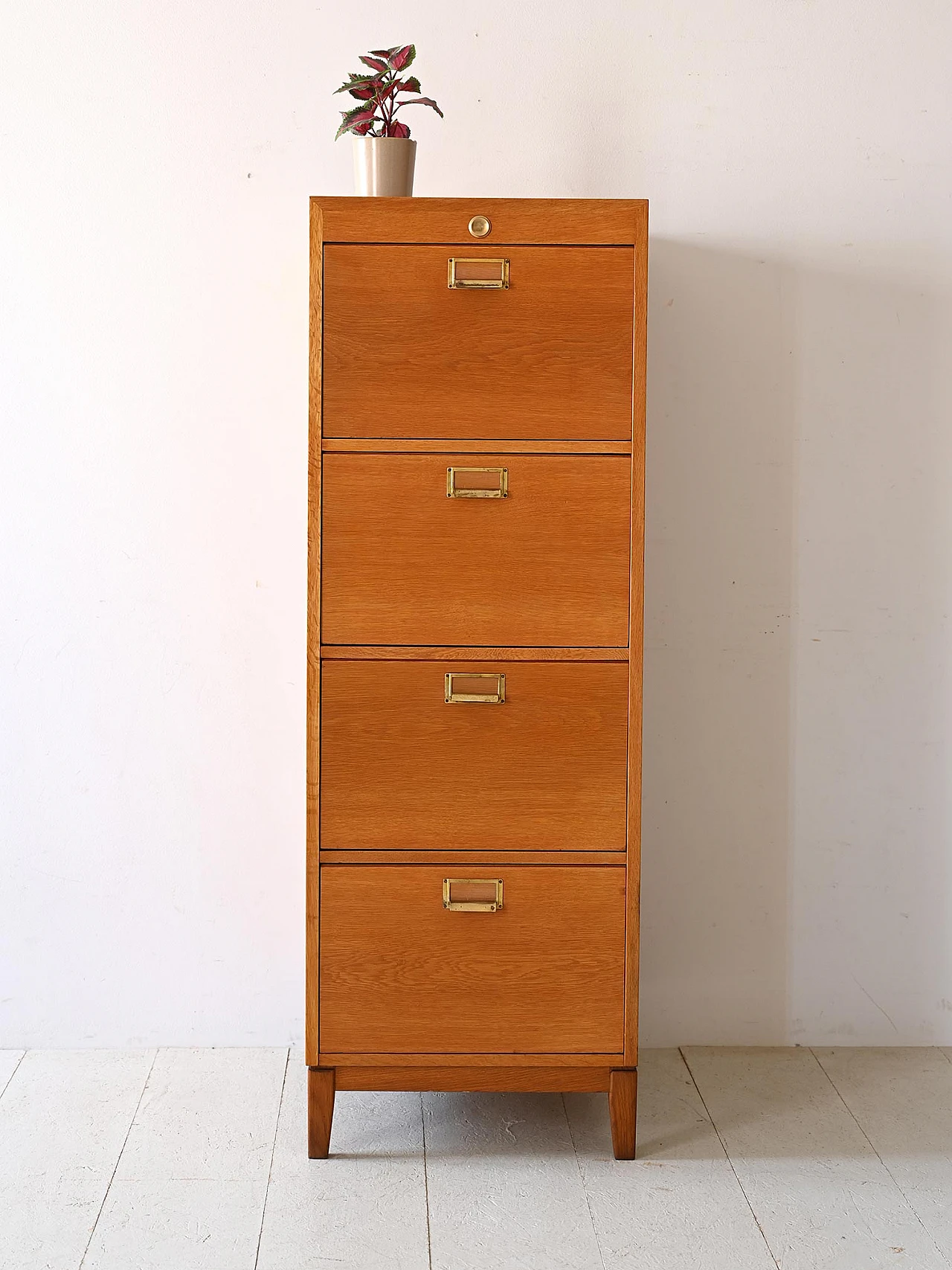 Scandinavian oak office filing cabinet, 1960s 1