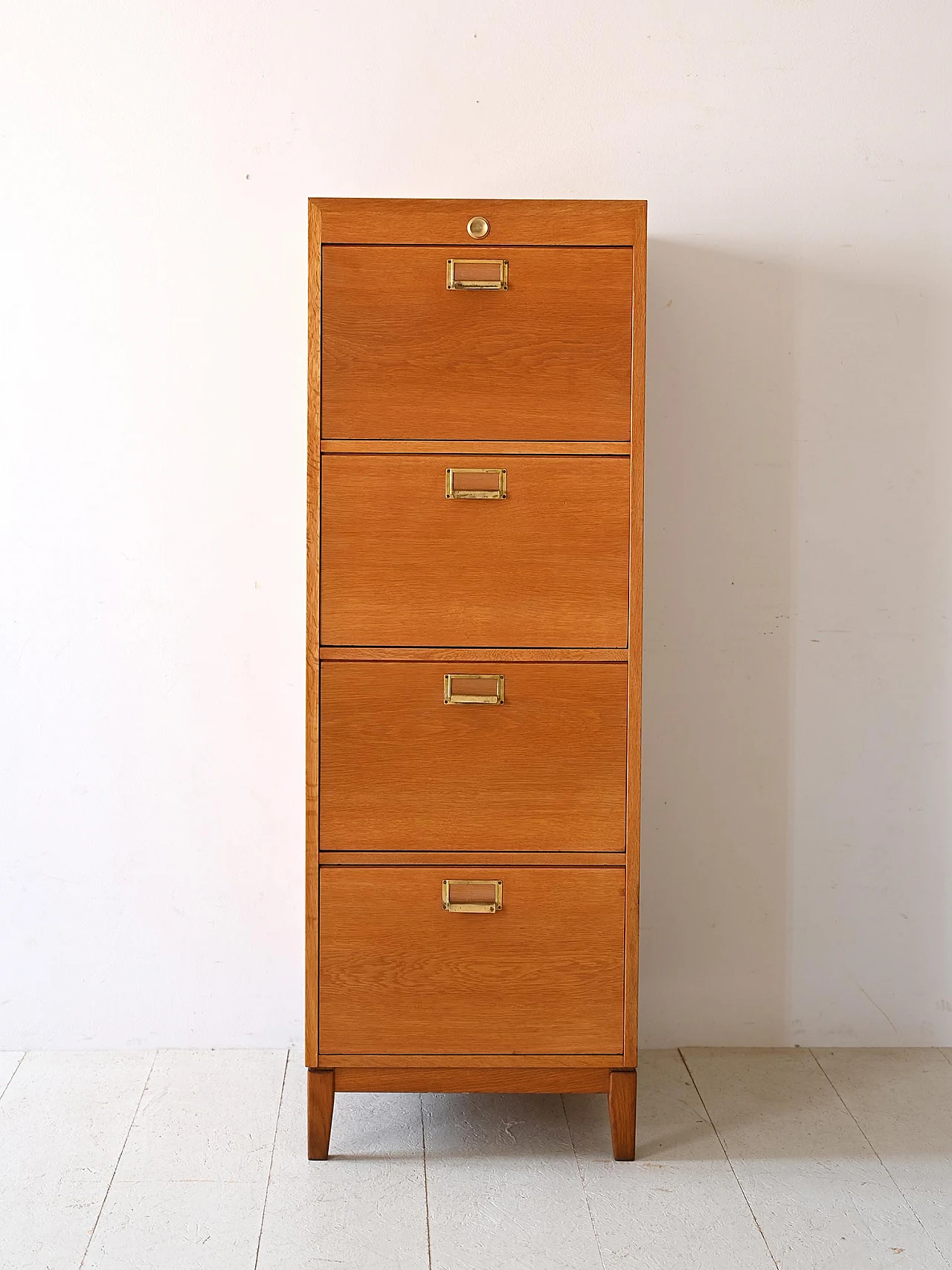 Scandinavian oak office filing cabinet, 1960s 2