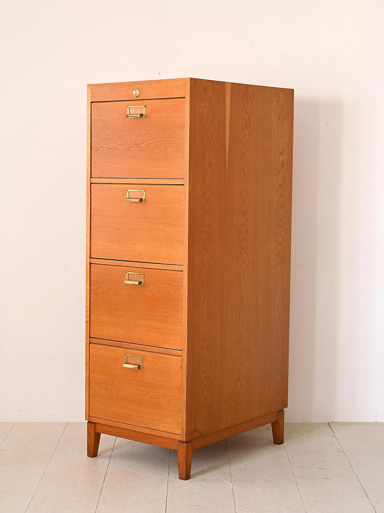 Scandinavian oak office filing cabinet, 1960s 3