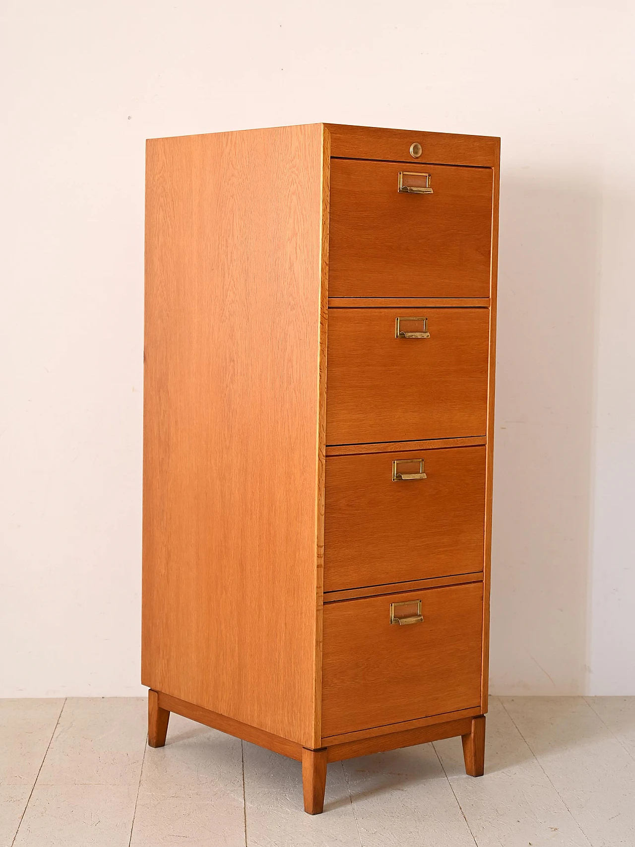 Scandinavian oak office filing cabinet, 1960s 4