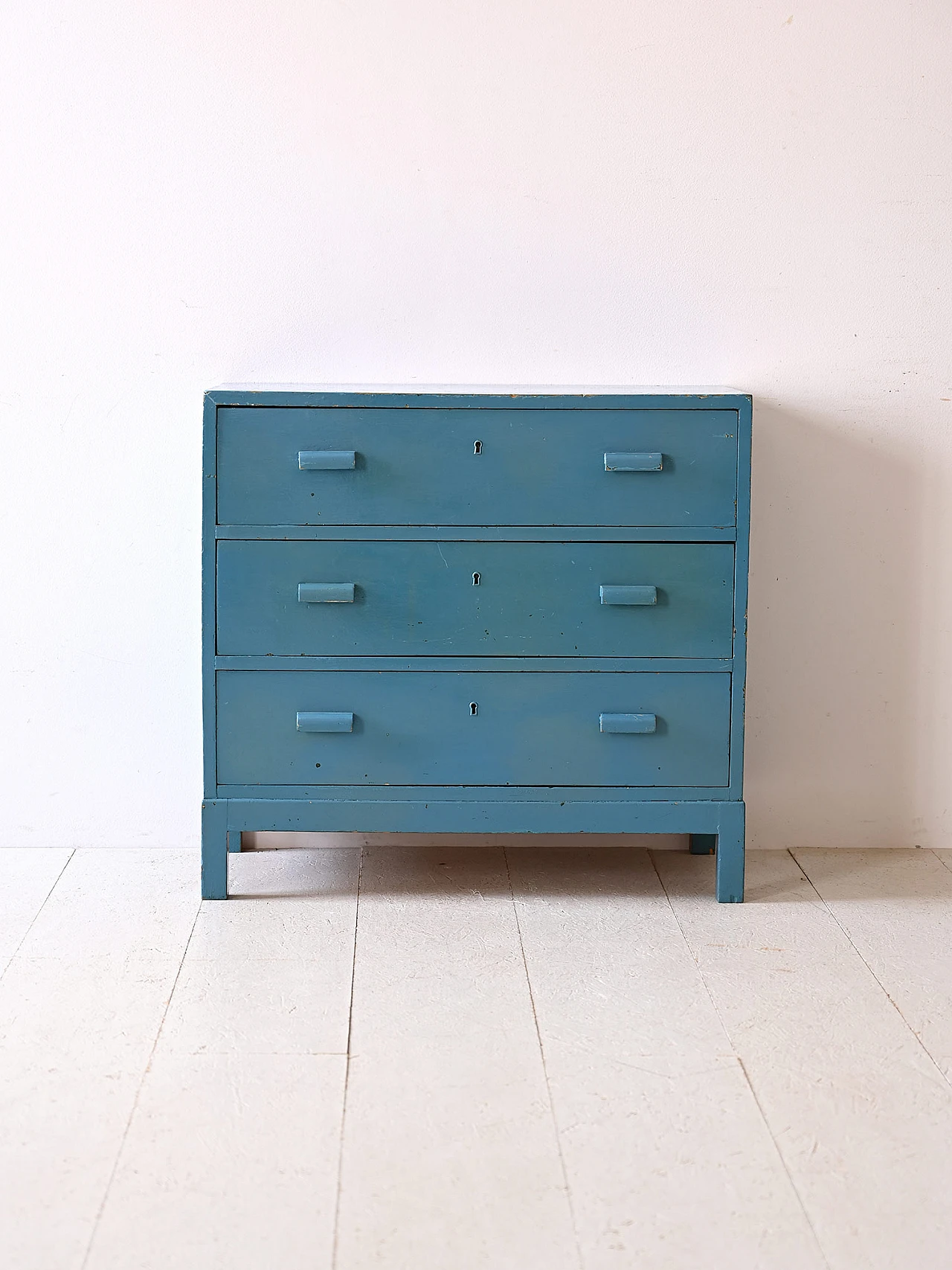 Scandinavian blue-stained wooden chest of drawers, 1960s 2