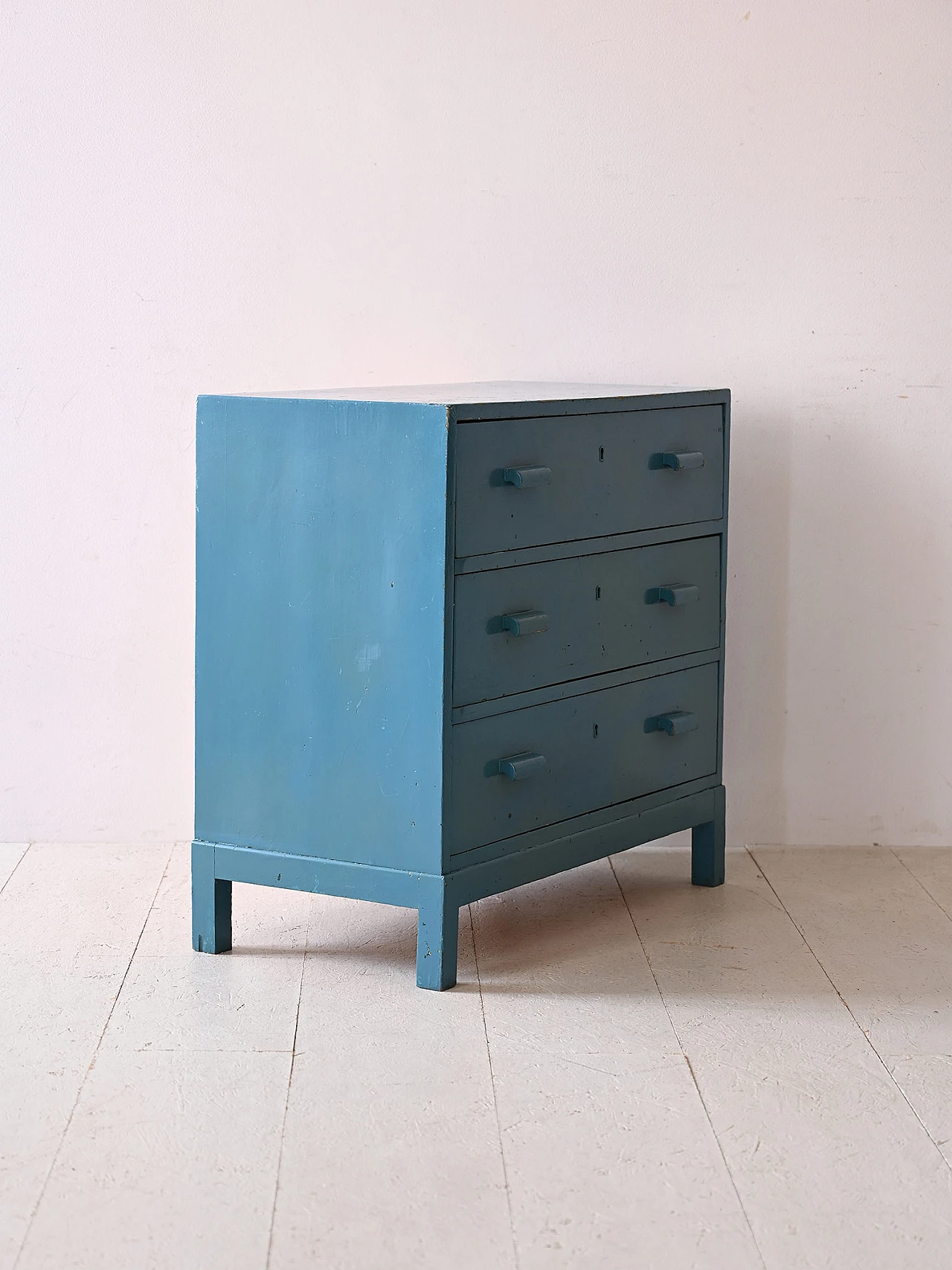 Scandinavian blue-stained wooden chest of drawers, 1960s 3