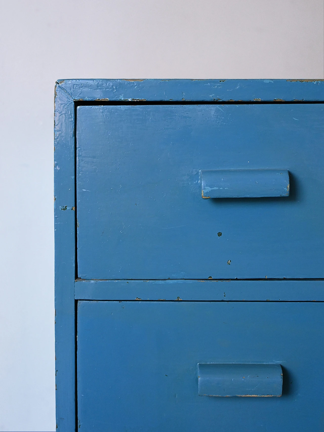 Scandinavian blue-stained wooden chest of drawers, 1960s 6