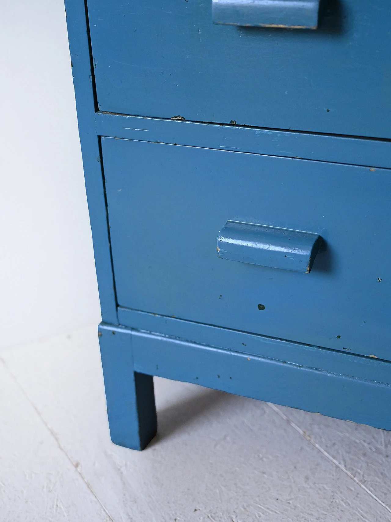 Scandinavian blue-stained wooden chest of drawers, 1960s 7