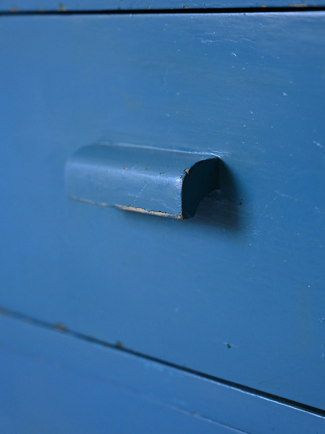 Scandinavian blue-stained wooden chest of drawers, 1960s 8